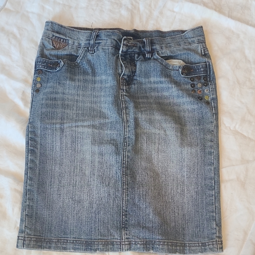 Joy Joy Blue Casual Pencil Skirt